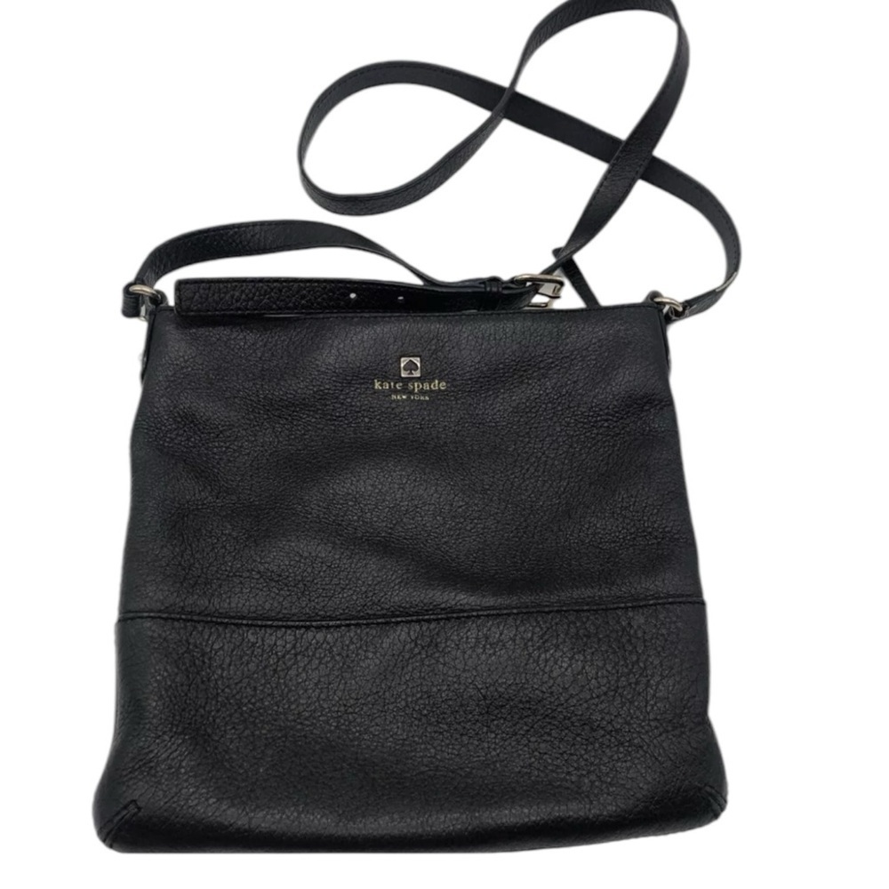 KATE SPADE Southport Avenue Cora Pebbled Leather Crossbody in Classic Black